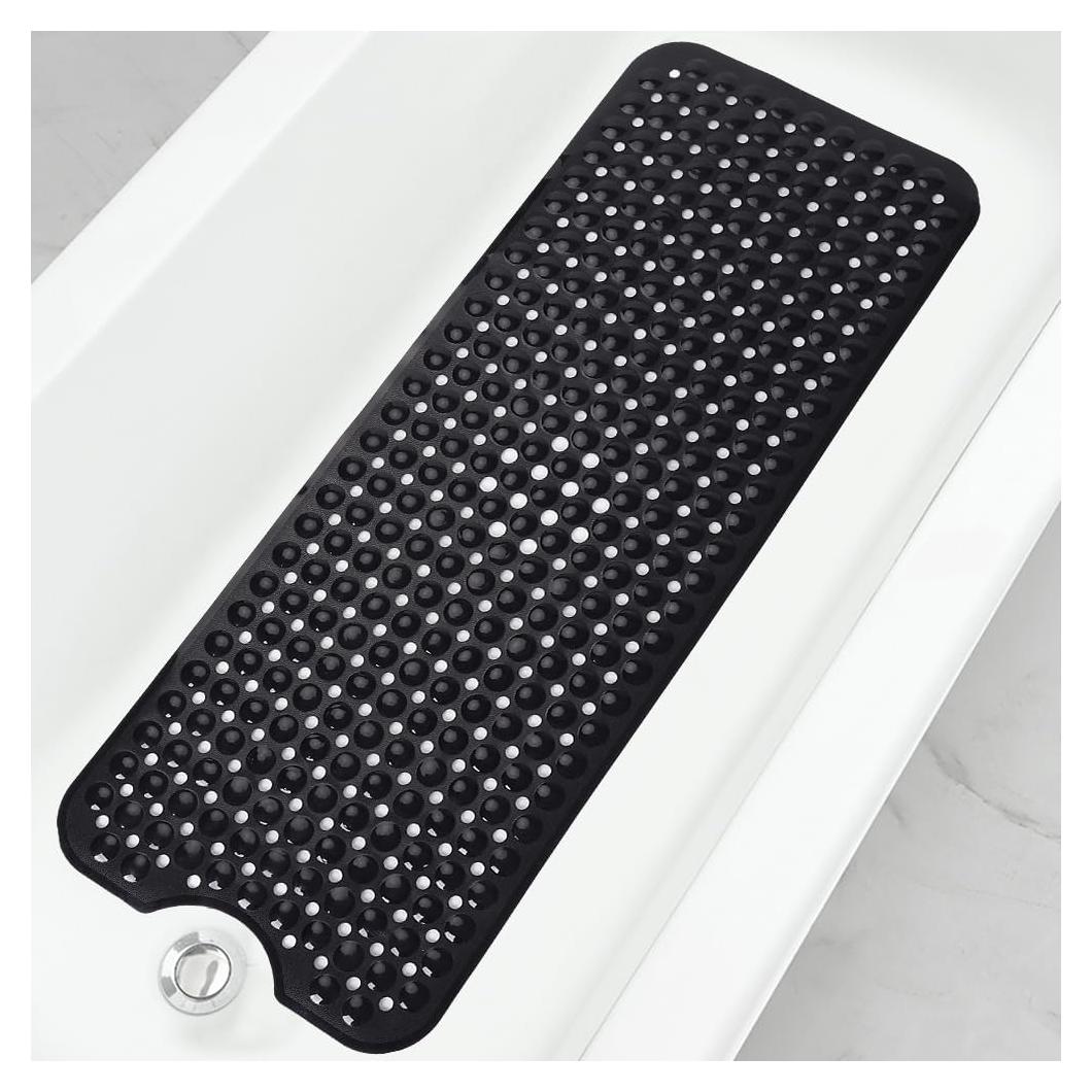 Alfombrilla de Baño Antideslizante Linoows 101.6x40.6 cm Negra