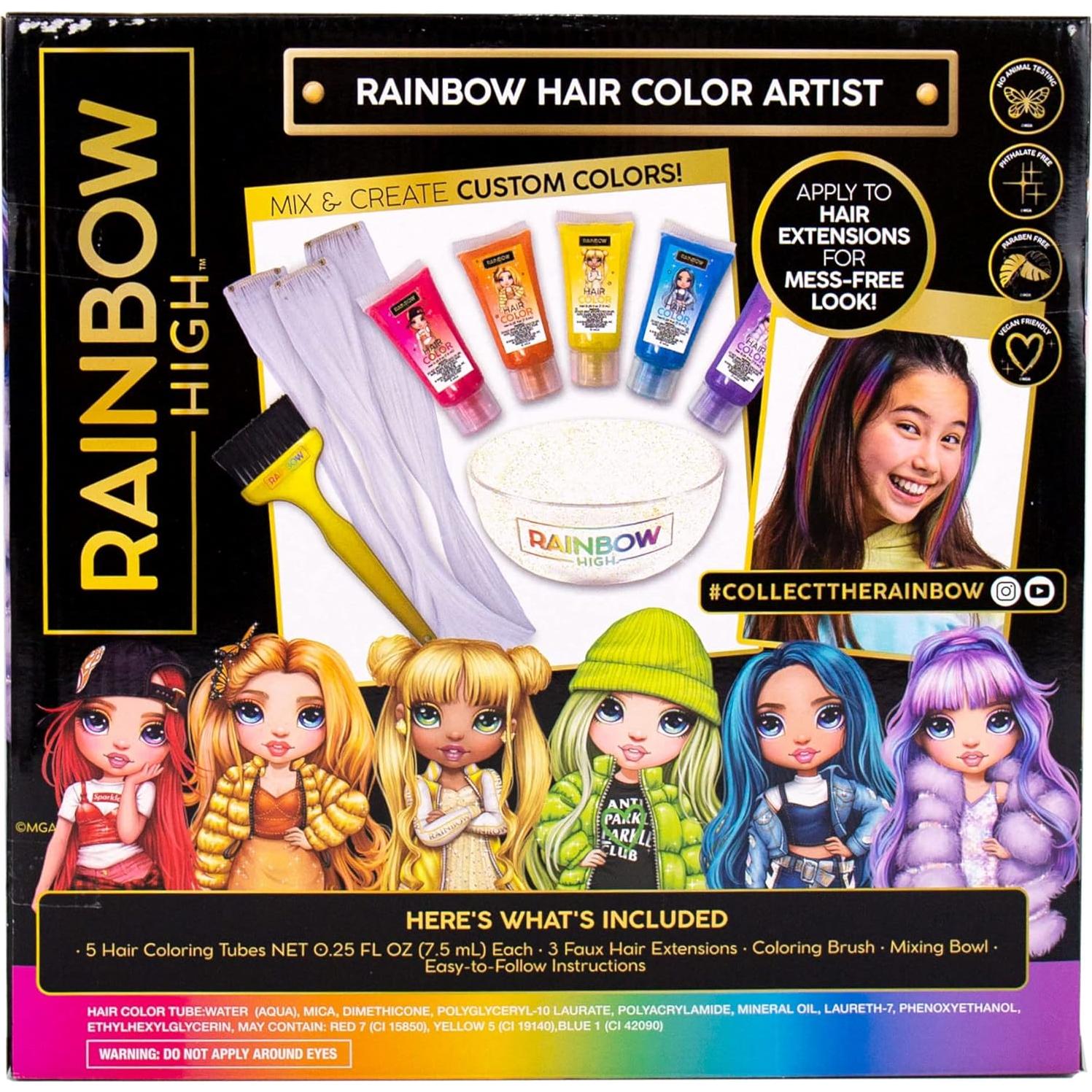 Set Estilista de Cabello Arcoíris Horizon Group USA - 5 Geles y 3 Extensiones