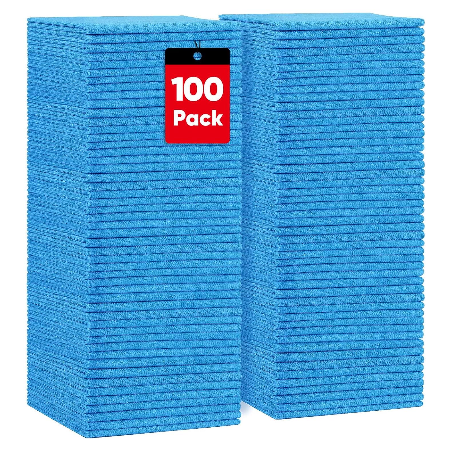Toallas de Microfibra HOMEXCEL 100 Unidades 29.2x29.2cm Azul
