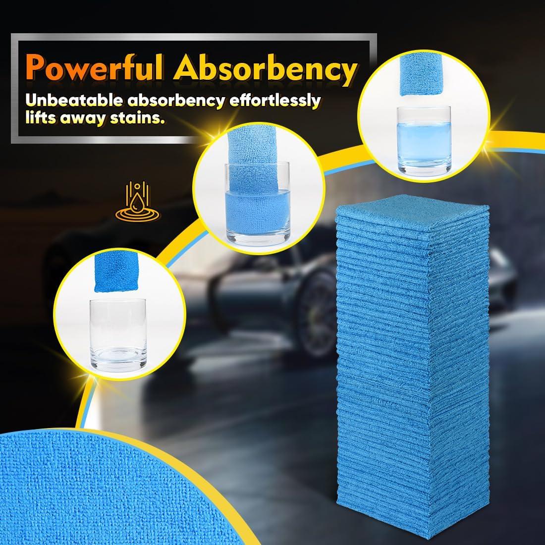 Toallas de Microfibra HOMEXCEL 100 Unidades 29.2x29.2cm Azul