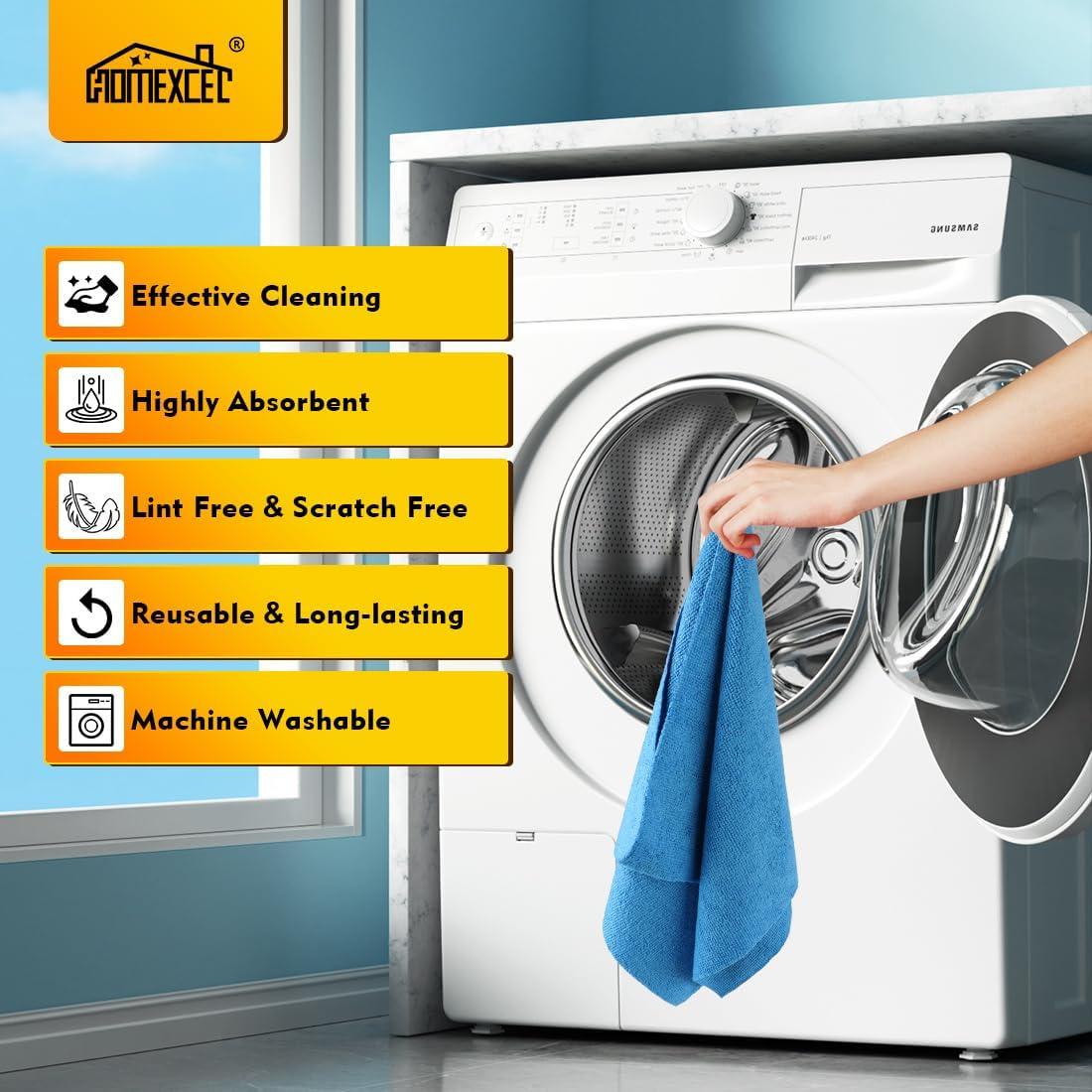 Toallas de Microfibra HOMEXCEL 100 Unidades 29.2x29.2cm Azul