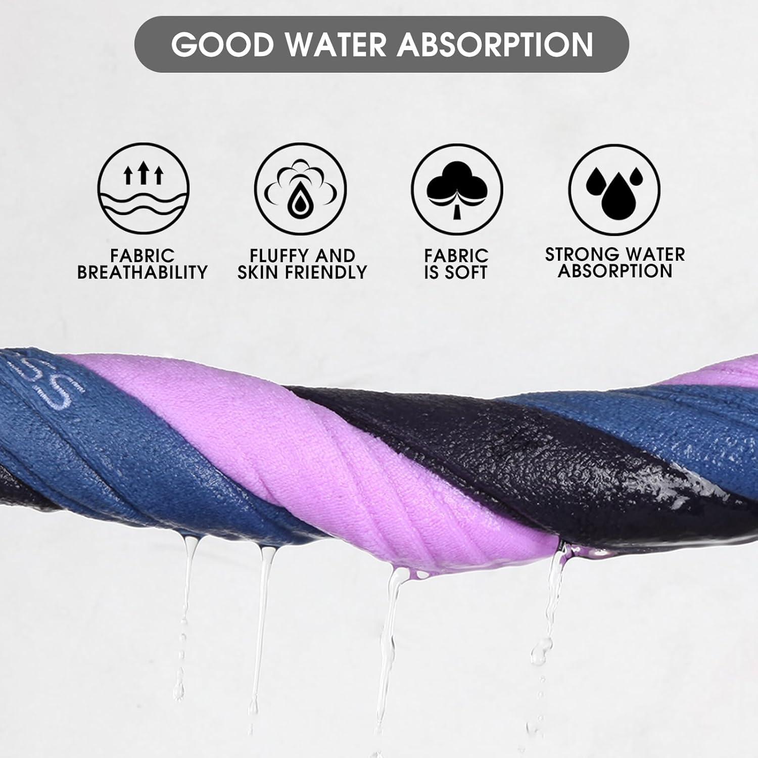 Juego de 3 Toallas de Microfibra Xoofewal Azul 35x74 cm