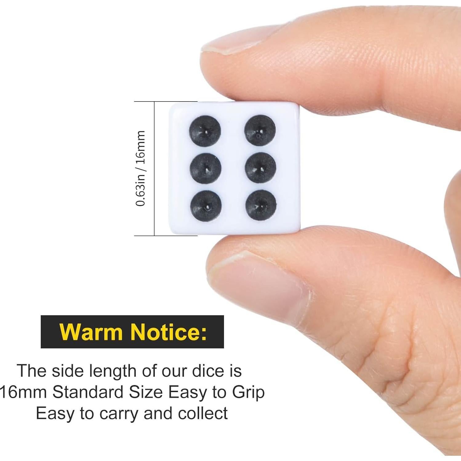 Paquete de 50 Dados Blancos 16mm - Dados Estándar para Juegos