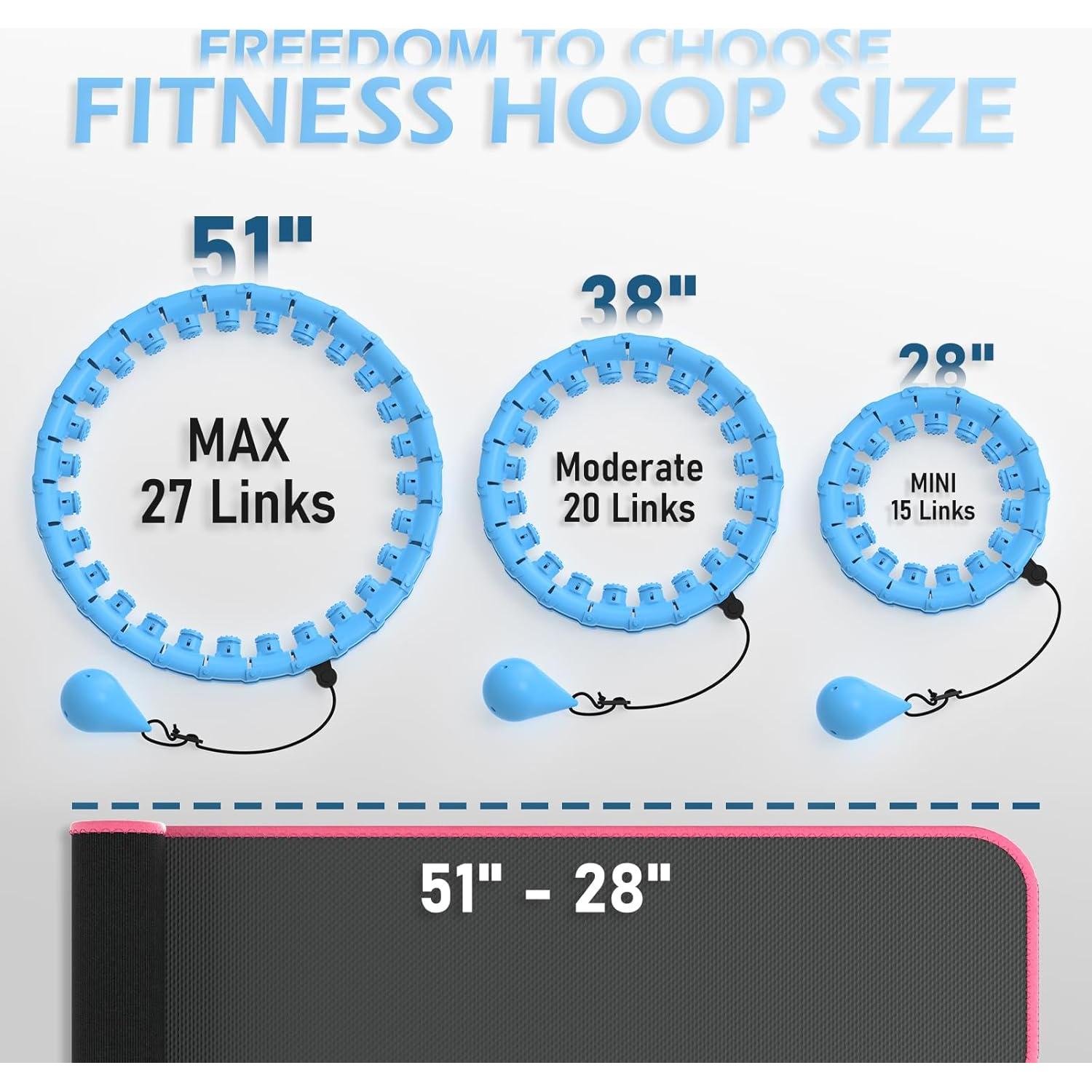 Aro de Hula Ponderado JLoibao D3 51" con Entrenador de Cintura