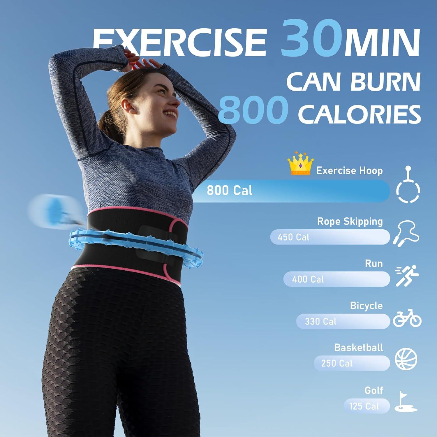 Aro de Hula Ponderado JLoibao D3 51" con Entrenador de Cintura