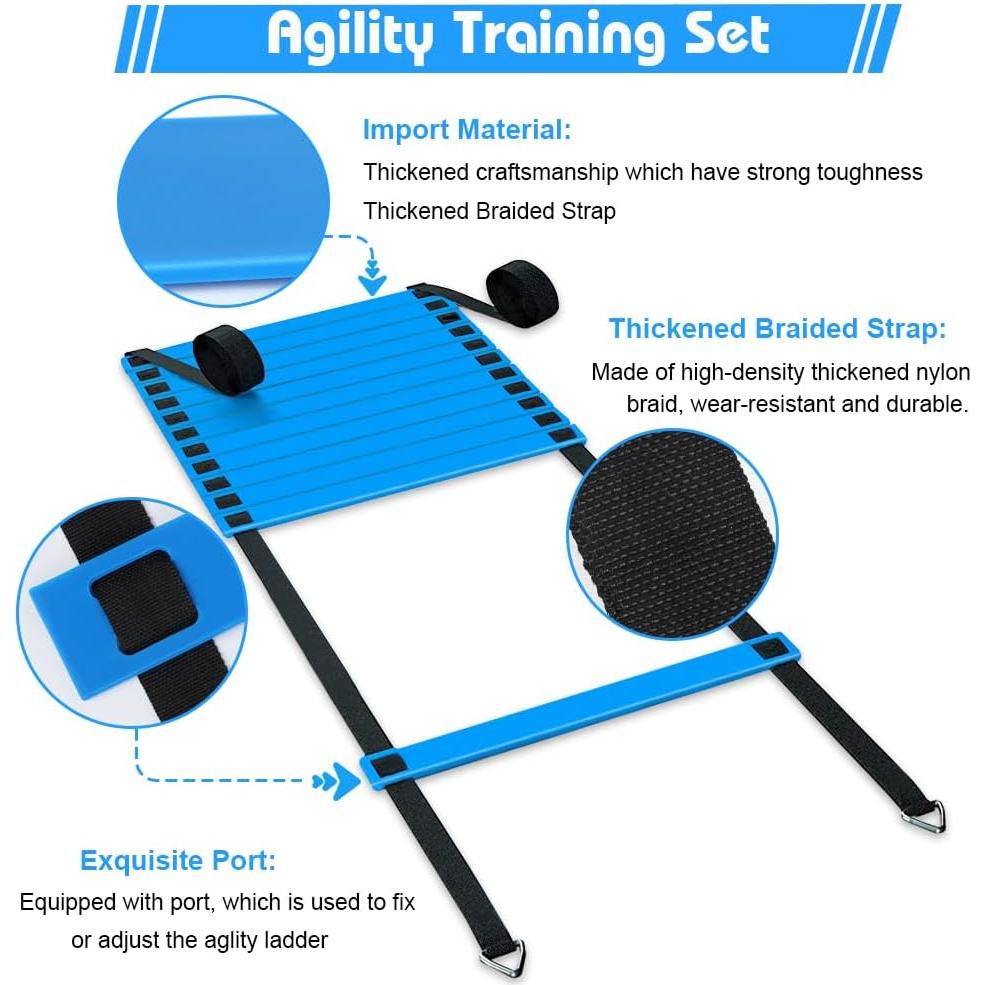 Conjunto de Entrenamiento de Velocidad YGORTECH - Escalera 6M + 16 Conos