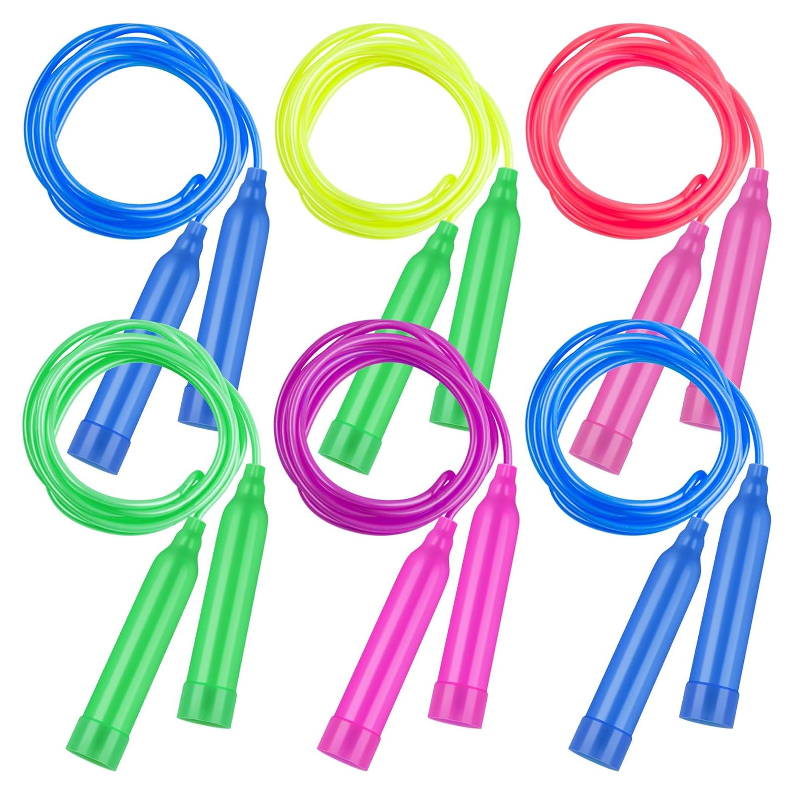 Cuerdas para Saltar Niños Elcoho 6 Paquete Ajustables PVC 2.24m