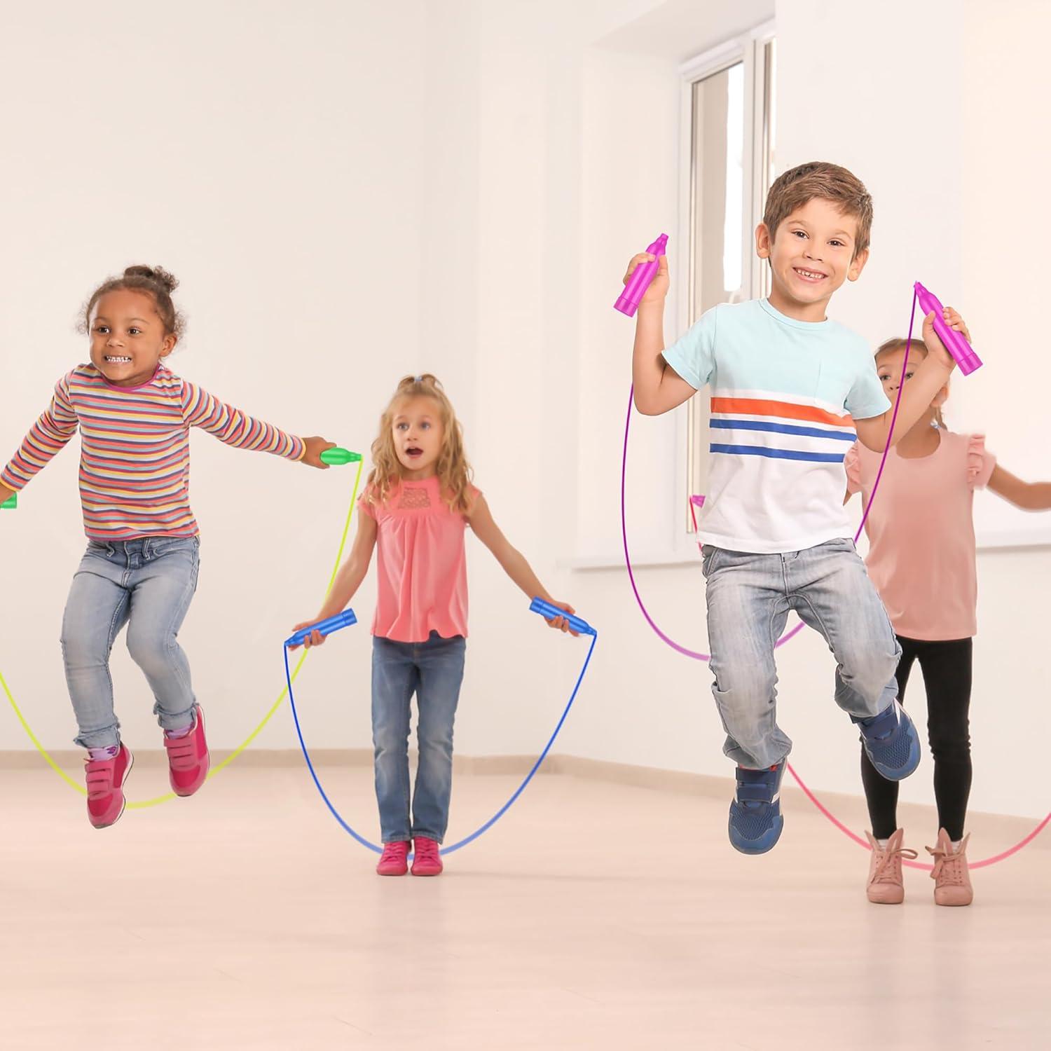 Cuerdas para Saltar Niños Elcoho 6 Paquete Ajustables PVC 2.24m