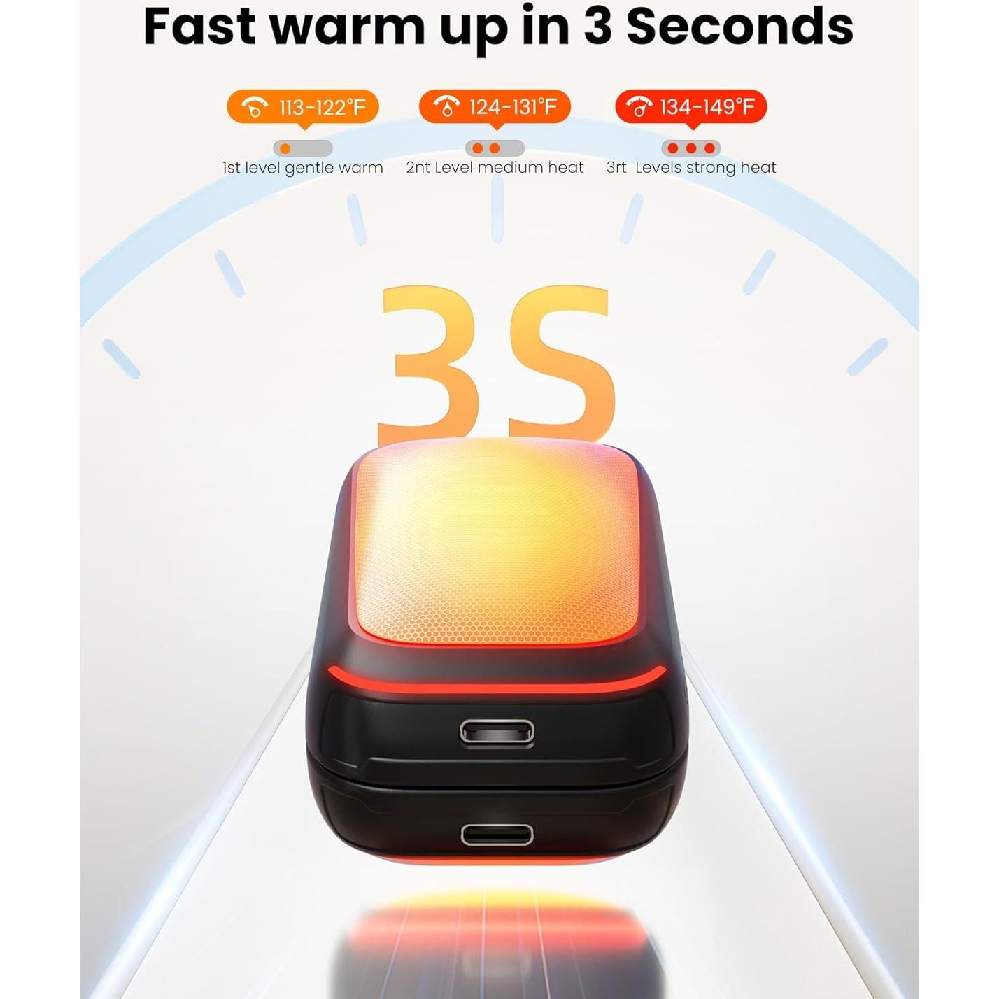 Calentadores de Manos Eléctricos Gaiatop Recargables 2 Paquetes