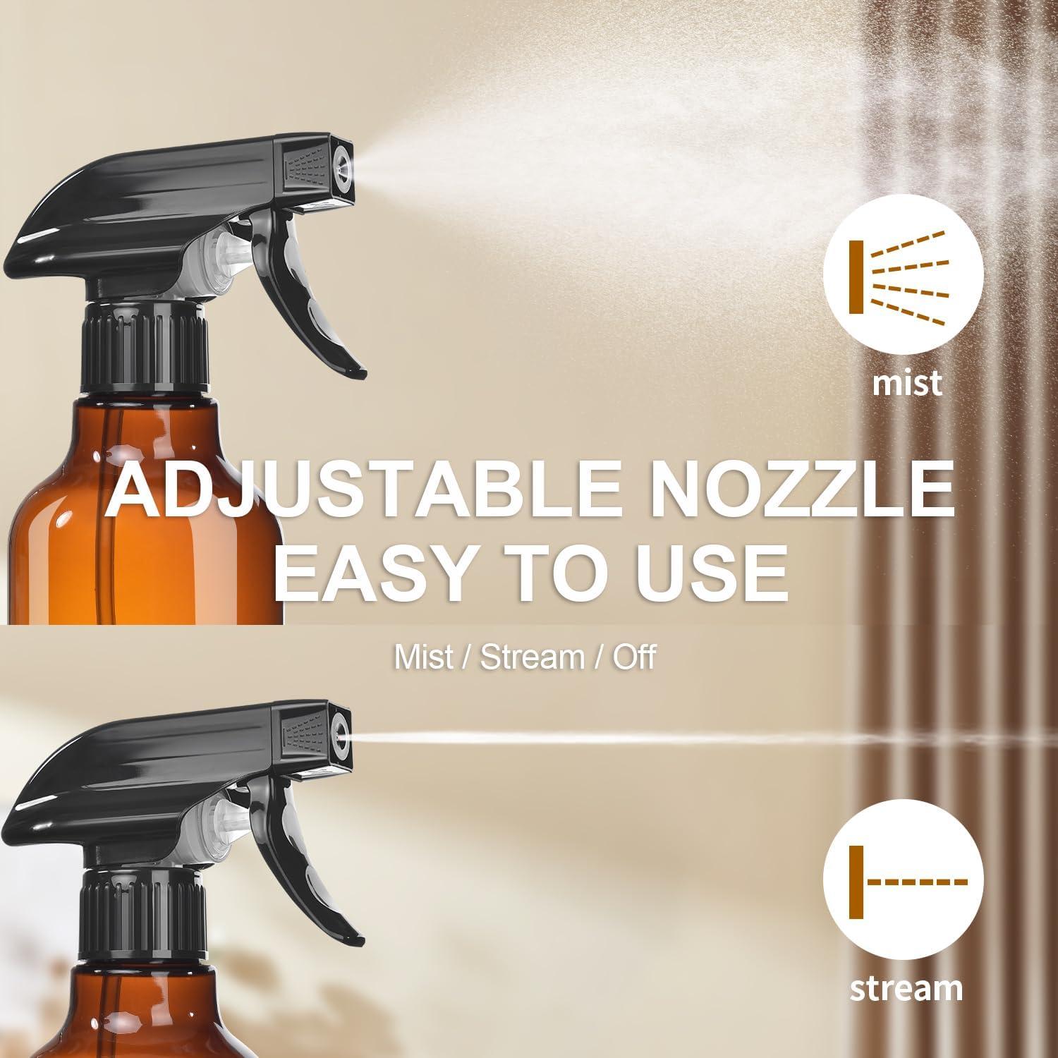 Botellas de Spray Bealee 500 ml 2-Pack Ámbar a Prueba de Fugas