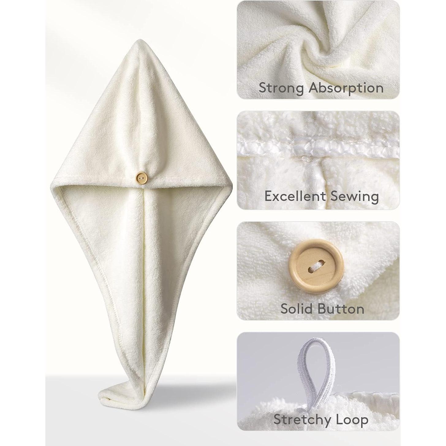 Toalla para el Cabello YFONG Microfibra 3 Piezas Secado Rápido