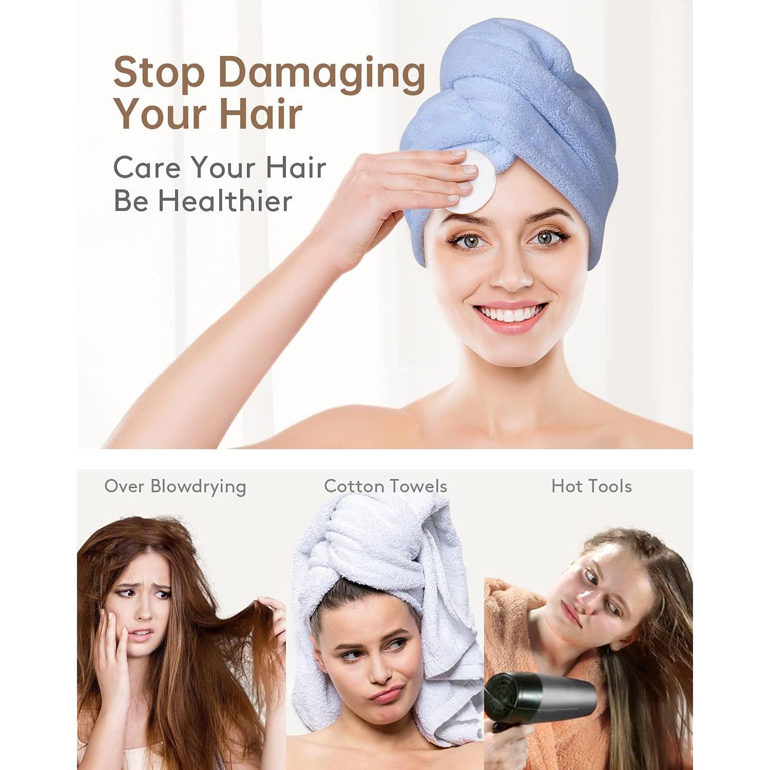 Toalla para el Cabello YFONG Microfibra 3 Piezas Secado Rápido