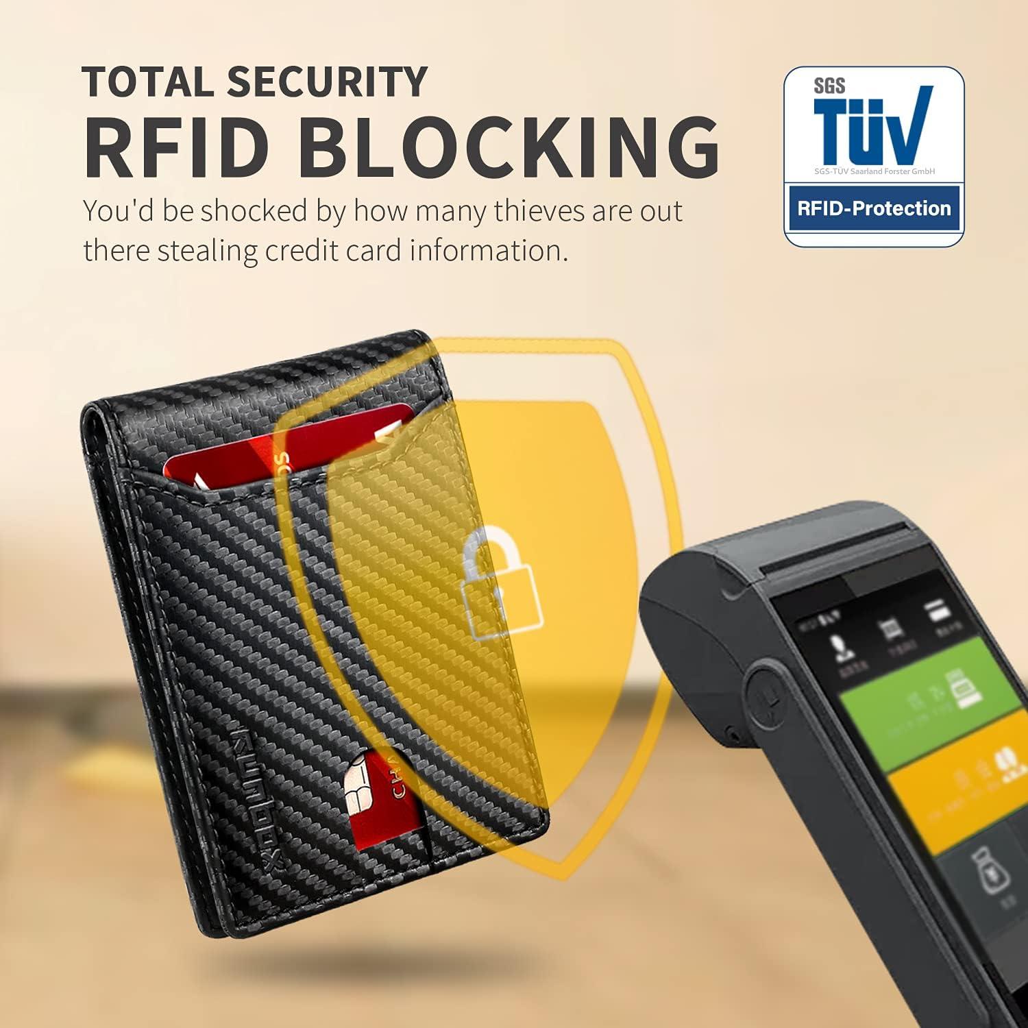 Billetera delgada RUNBOX para hombres con bloqueo RFID - 11 ranuras