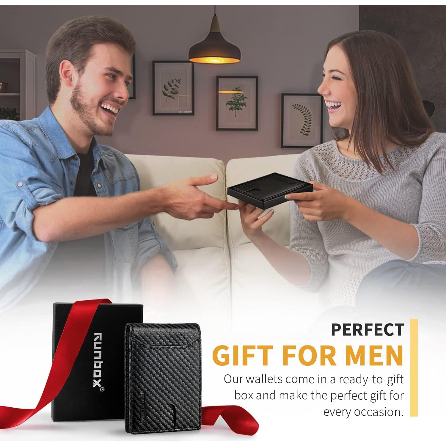 Billetera delgada RUNBOX para hombres con bloqueo RFID - 11 ranuras