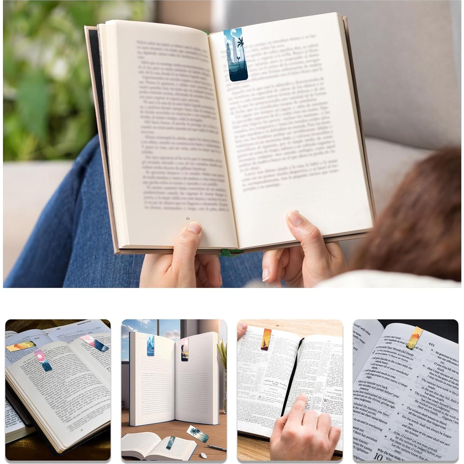 48 Marcadores de Página Magnéticos LUAVIARU - Palmeras de Coco