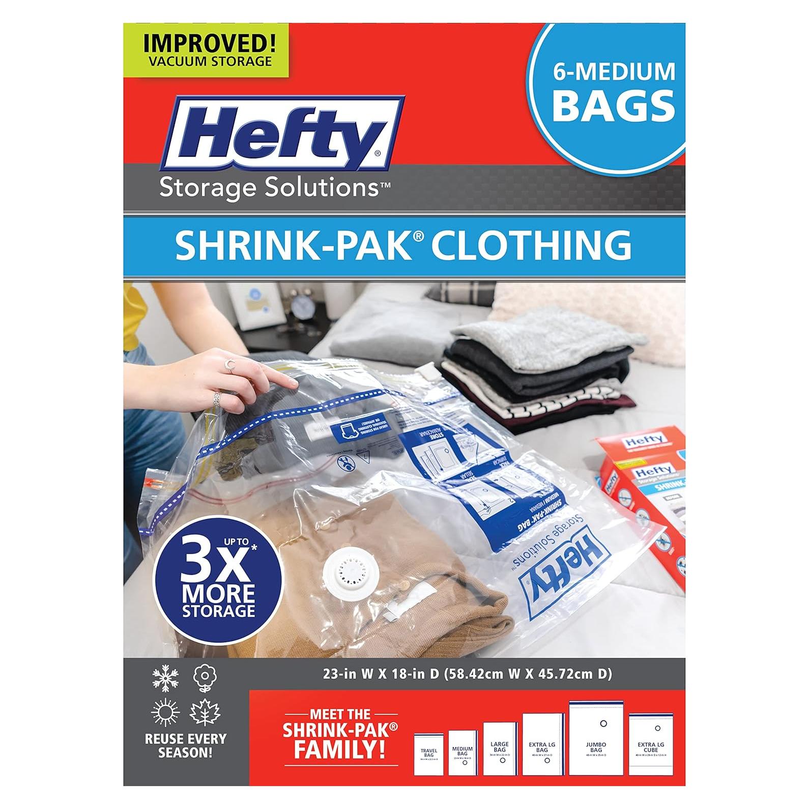 Bolsas de Almacenamiento al Vacío Hefty Shrink-Pak - 6 Medianas