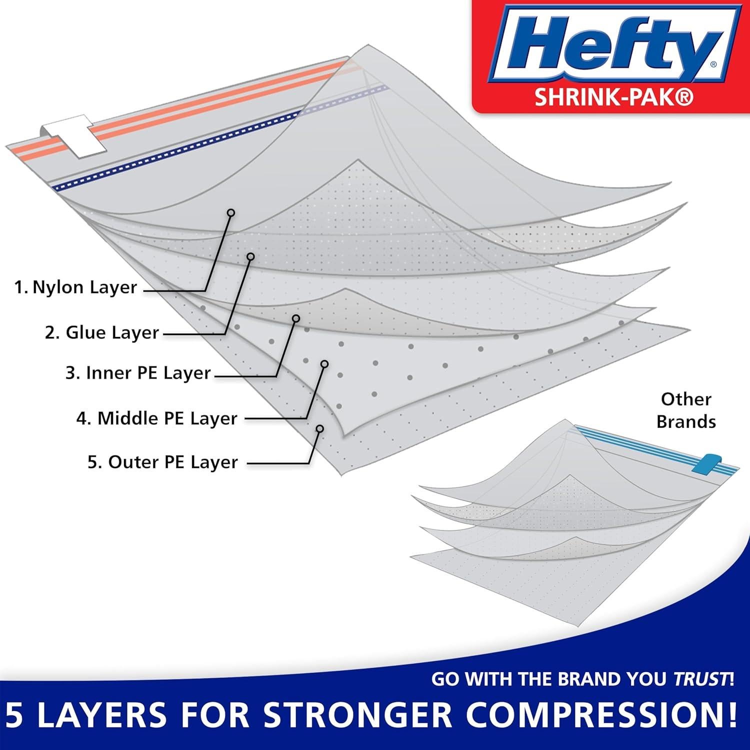 Bolsas de Almacenamiento al Vacío Hefty Shrink-Pak - 6 Medianas