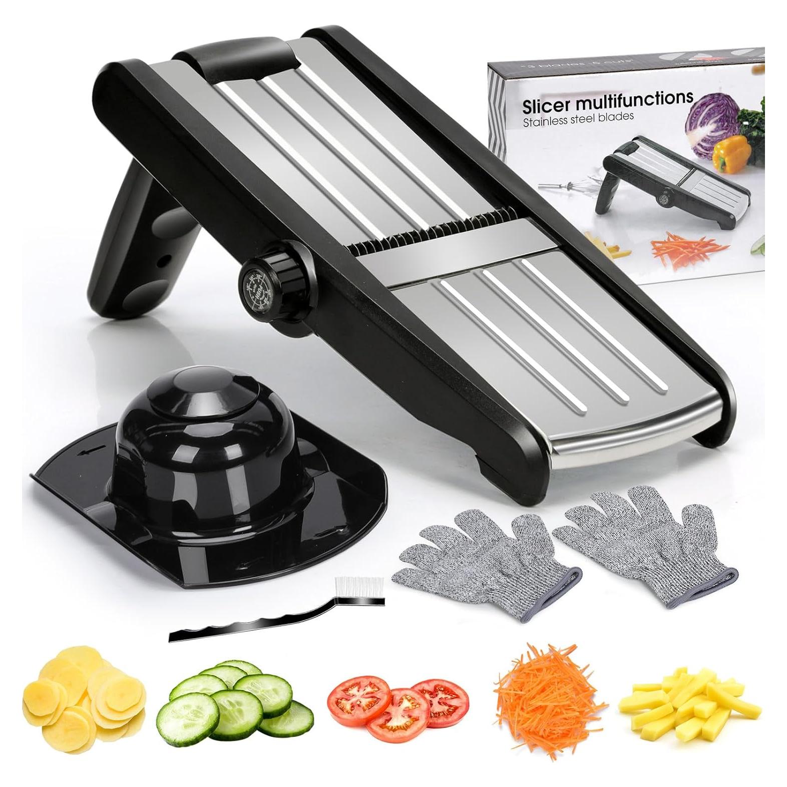 Cortador de Mandolina MASTERTOP 5 en 1 Acero Inoxidable Ajustable