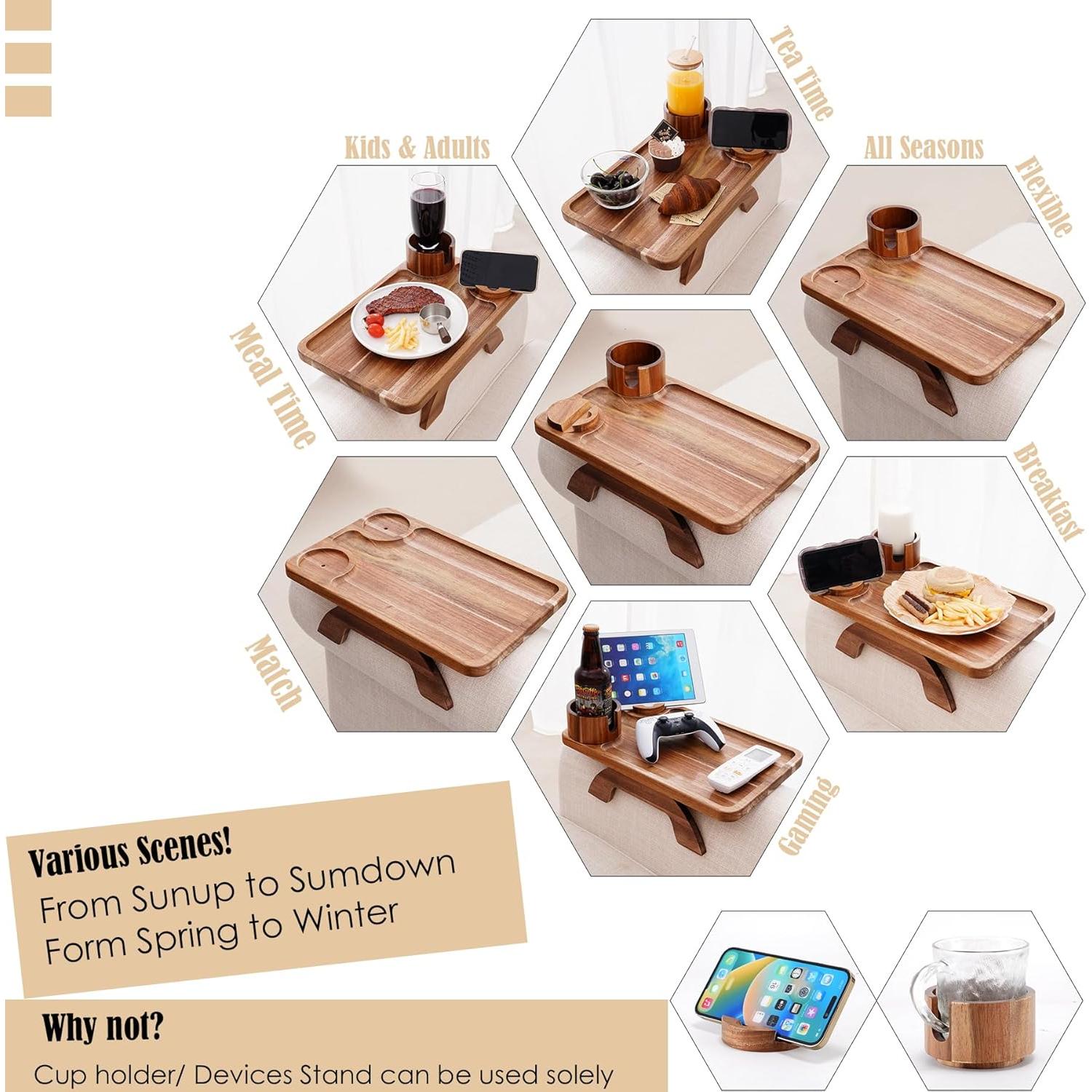 Soporte para Tazas y Dispositivos Nnewvante 3 en 1 Acacia