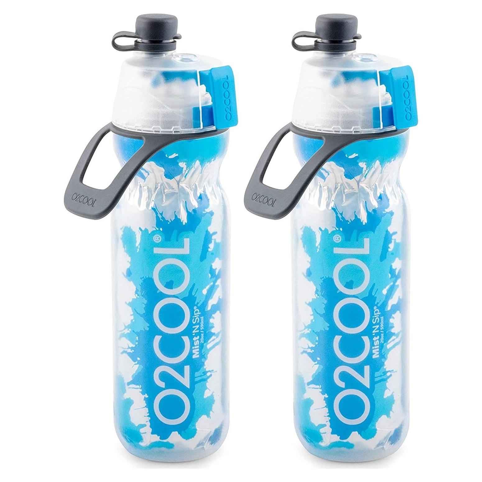 Botella Deportiva O2COOL Mist N Sip 2 Paquete 20 oz Azul Splash