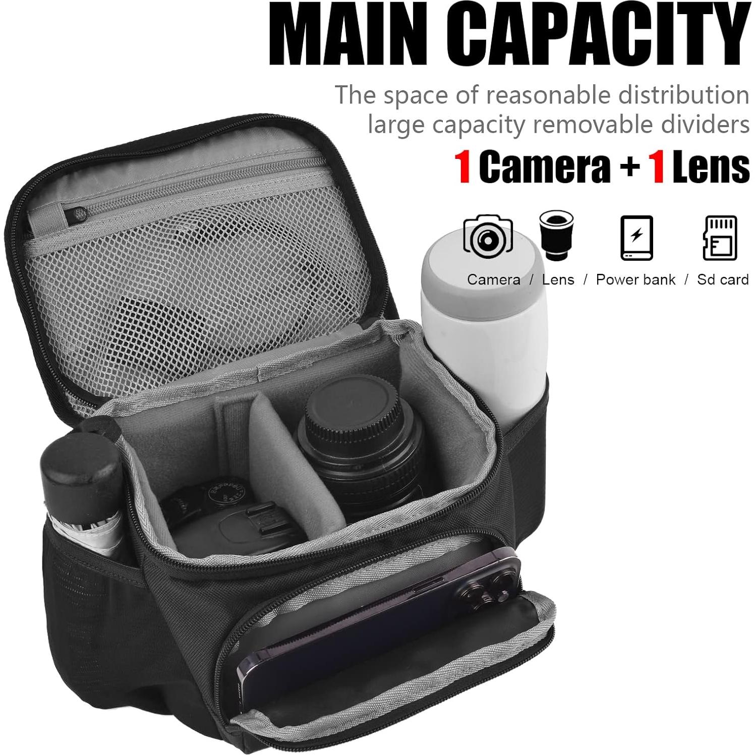 Bolsa de cámara cruzada Cwatcun impermeable para DSLR y SLR