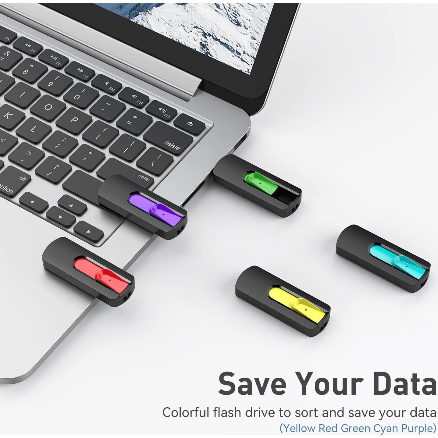 Paquete de 10 Unidades Flash USB 32GB Aiibe 2.0 Multicolor