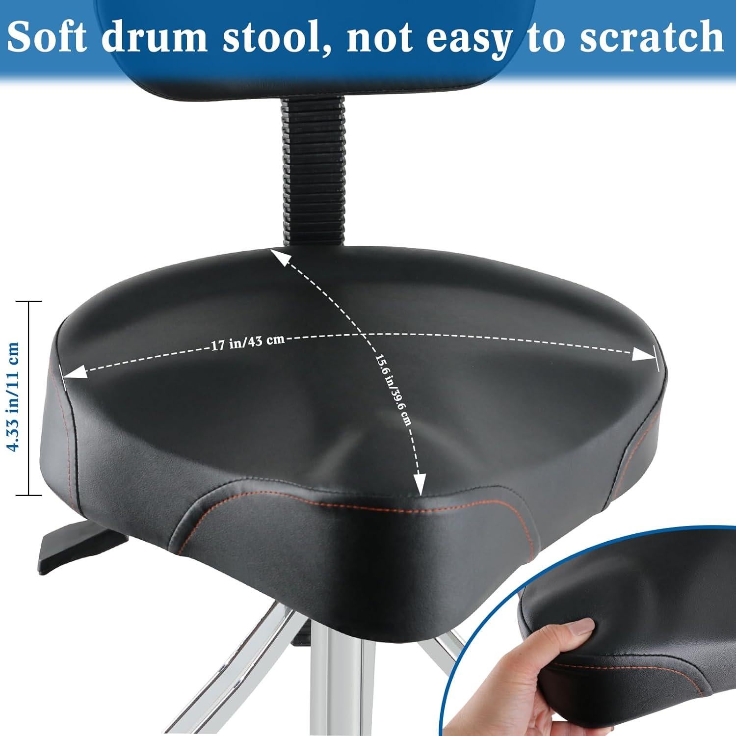 Trono de Batería EASTROCK con Respaldo Ajustable Negro