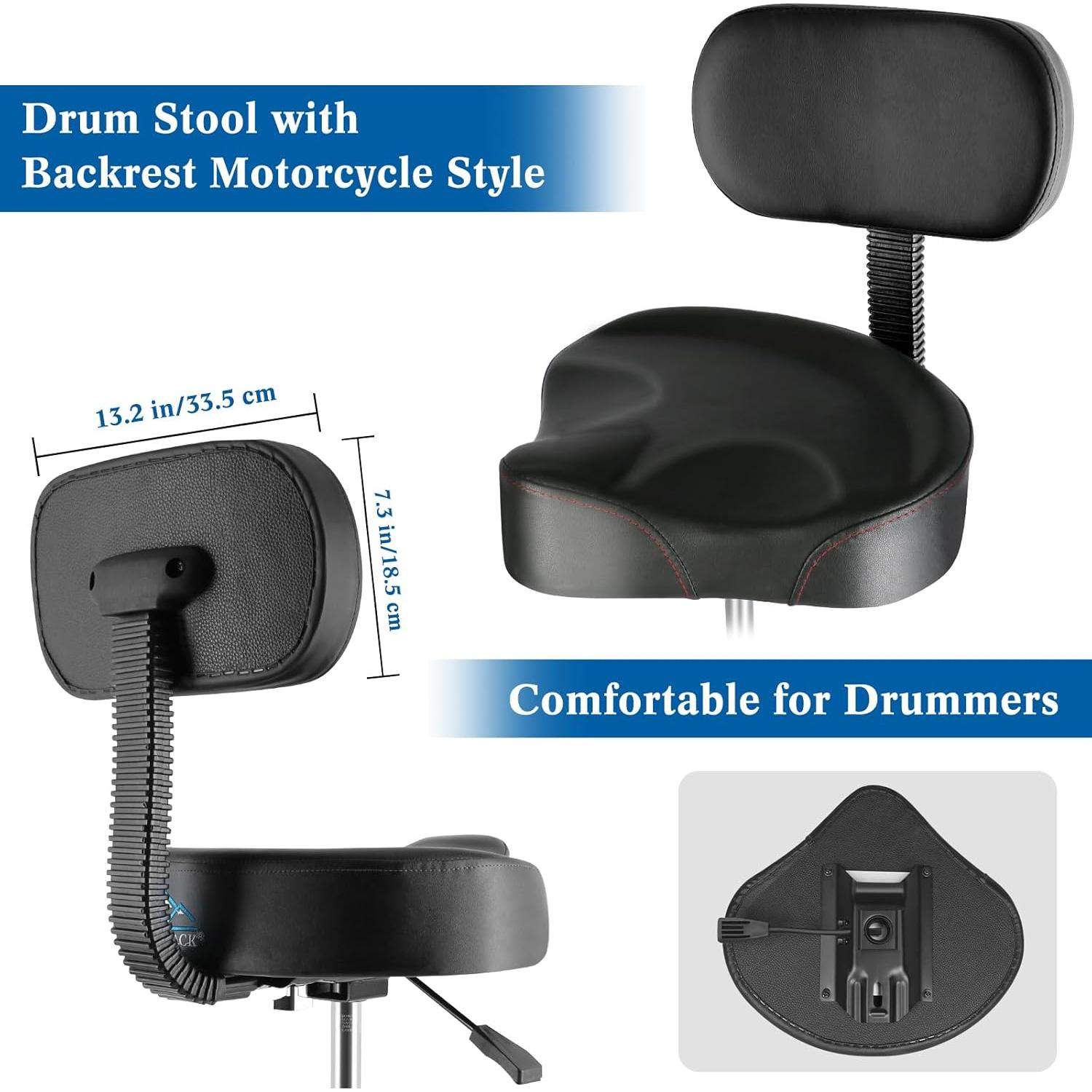 Trono de Batería EASTROCK con Respaldo Ajustable Negro