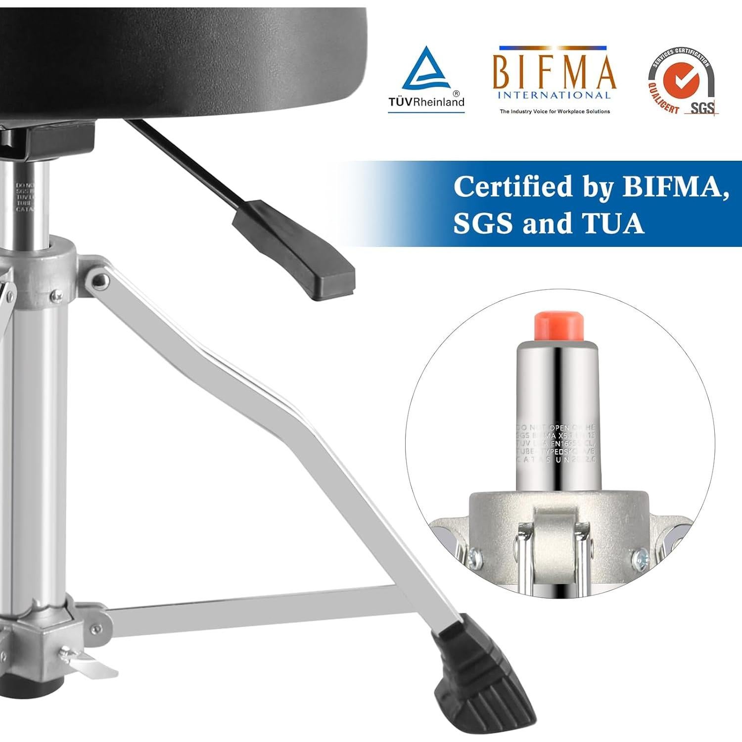 Trono de Batería EASTROCK con Respaldo Ajustable Negro