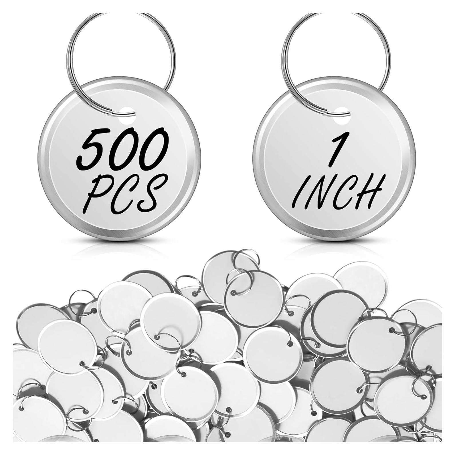 Etiquetas de Llave de Metal Hotop 500 Piezas 2.54 cm Doble Cara