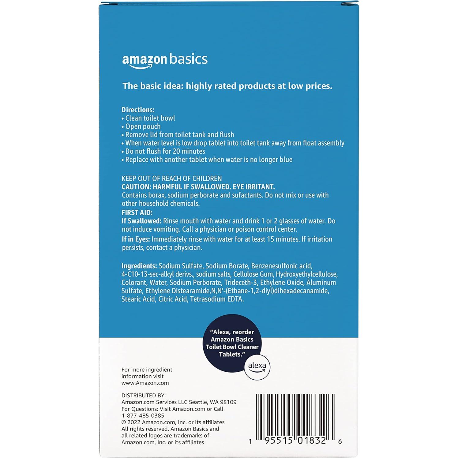 Tabletas Limpiadoras de Inodoro Amazon Basics 5 Unidades 40g