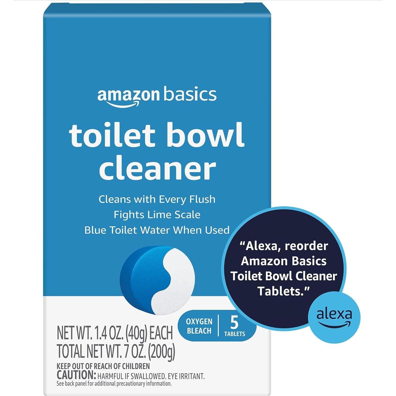 Tabletas Limpiadoras de Inodoro Amazon Basics 5 Unidades 40g