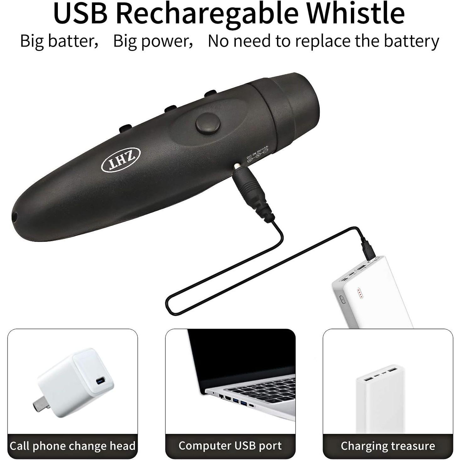 Silbato Electrónico ZHT USB para Árbitros y Emergencias 120dB