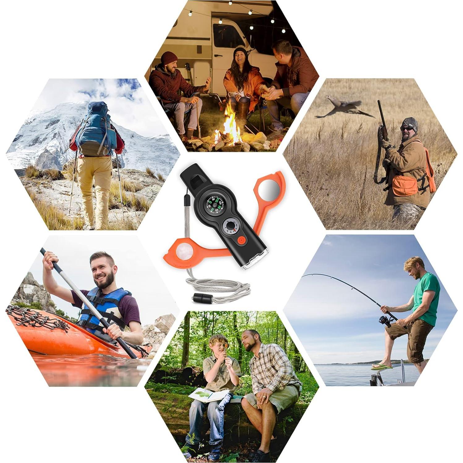 Silbato de Supervivencia 7-en-1 YL Mainland con Cordón