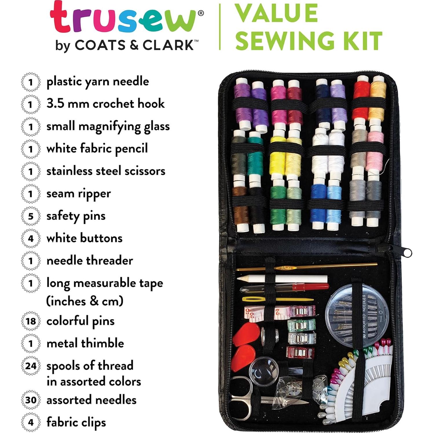 Kit de Costura Grande Coats & Clark 94 Piezas para Emergencias