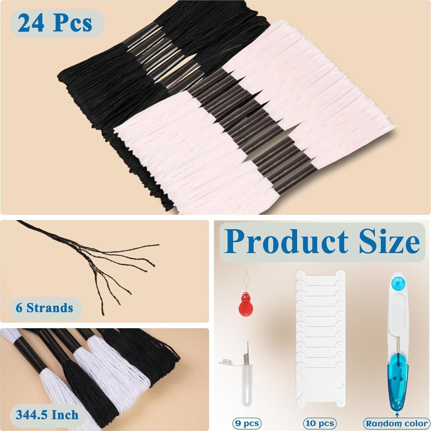 Hilo para Pulseras de Amistad Amrules 24 Madejas Algodón 875.3 cm