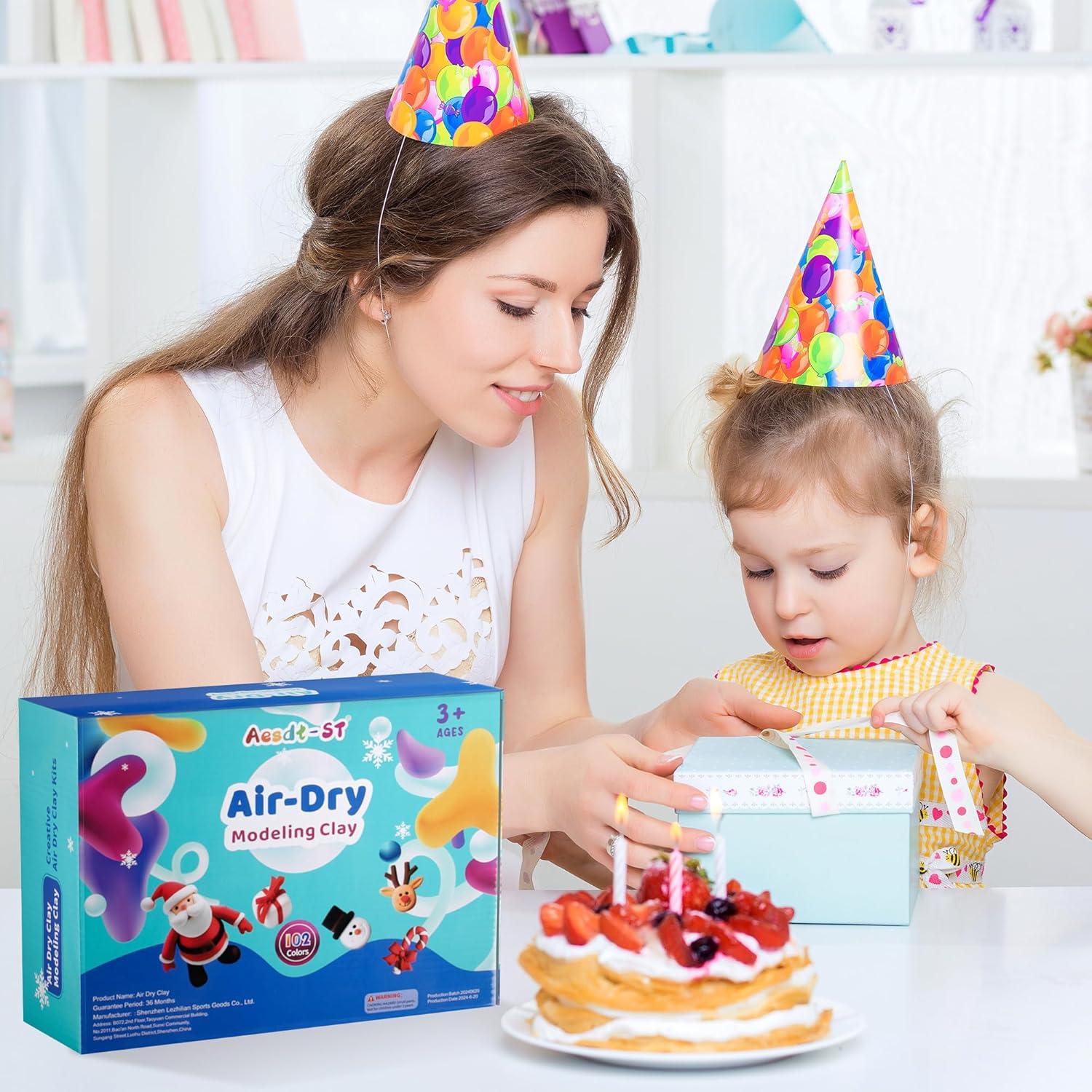 Kit de Arcilla Secada al Aire Aestd-ST 102 Colores para Niños