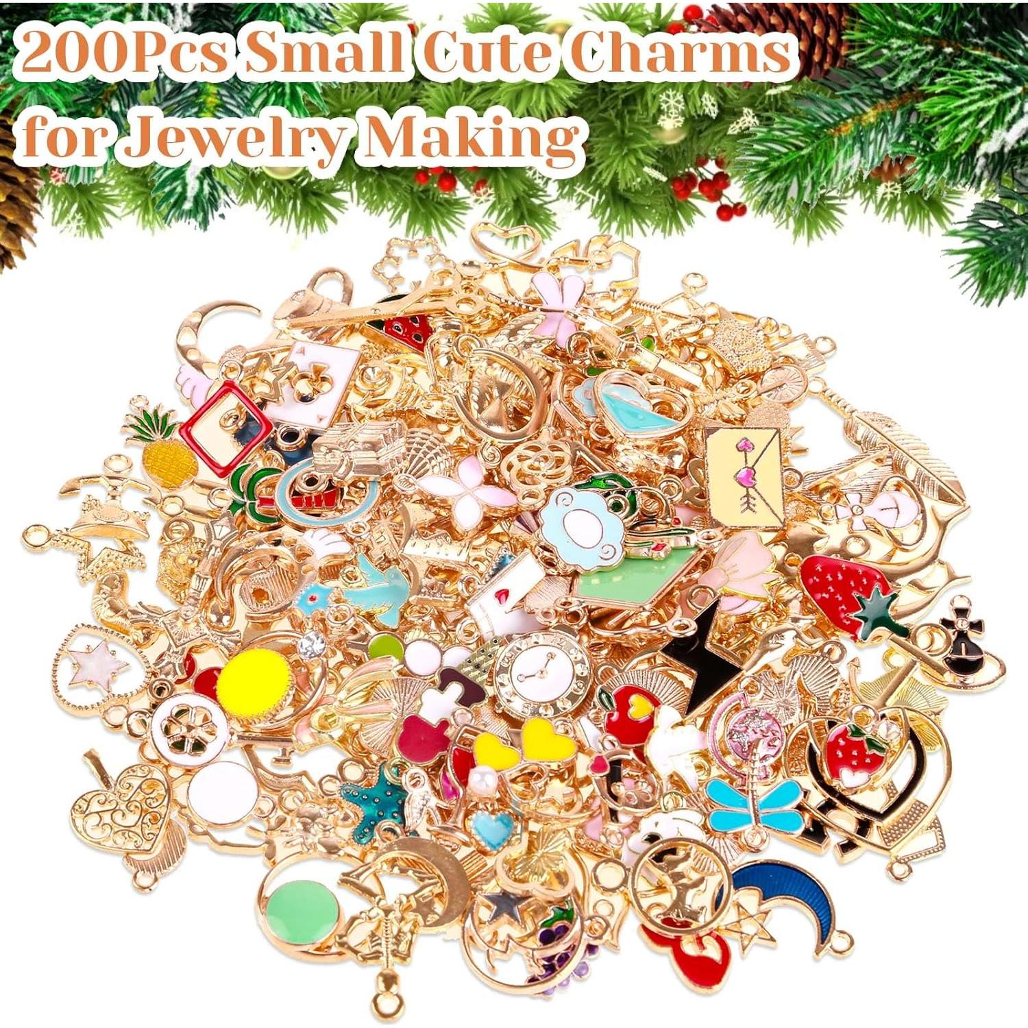 Kit de 200 Charms de Metal Mezclados Acejoz para Joyería DIY