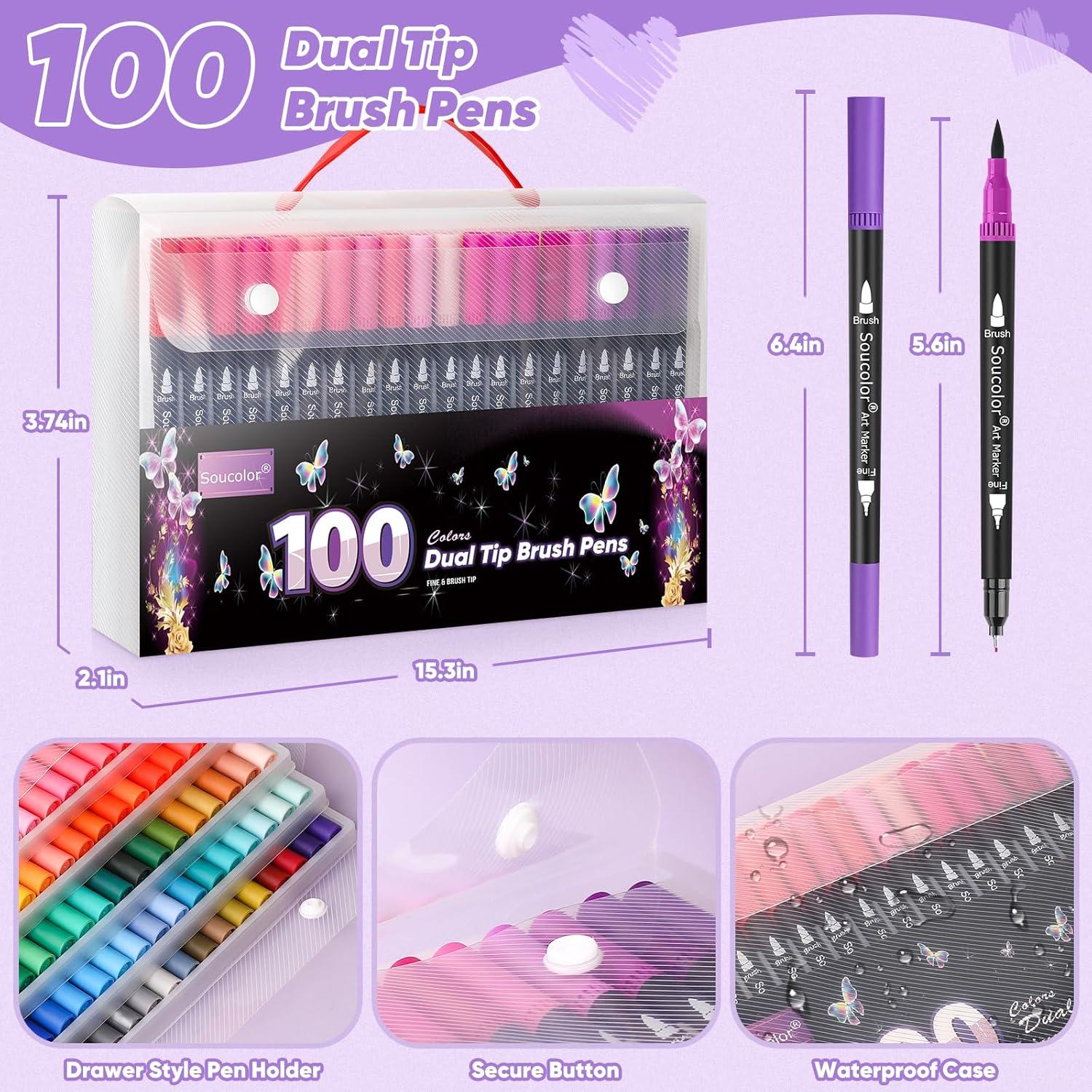 Kits de Arte Soucolor 100 Colores Doble Punta para Chicas