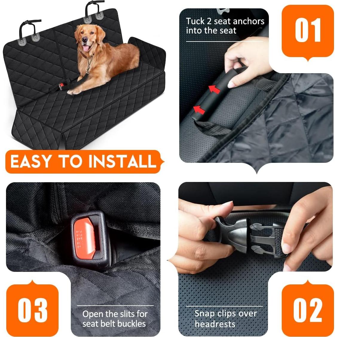Funda de Asiento para Perros Yuntec Universal Impermeable Negro