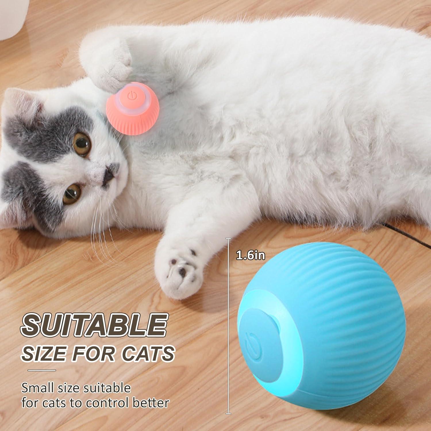 Juguete Interactivo para Gatos ZALBYUY Bola Rodante LED
