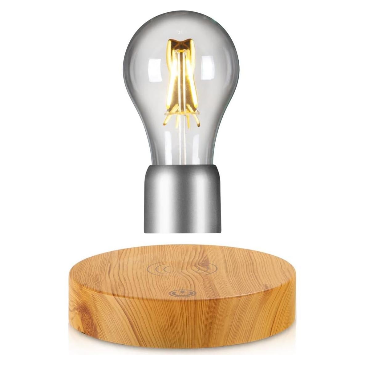 Lámpara de Escritorio LED Flotante Magnética VGAzer - Base de Madera