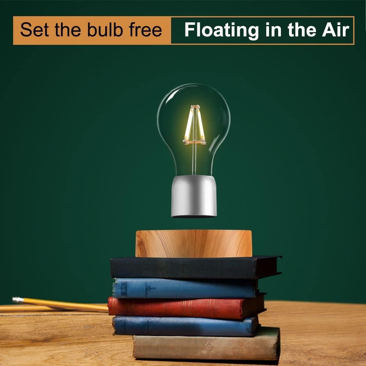 Lámpara de Escritorio LED Flotante Magnética VGAzer - Base de Madera