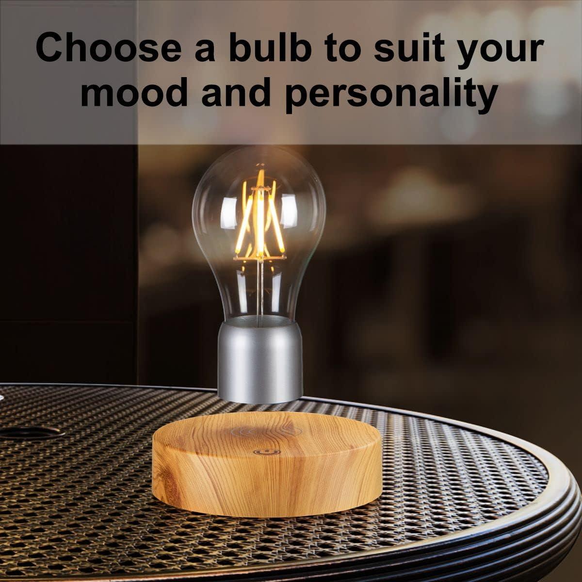 Lámpara de Escritorio LED Flotante Magnética VGAzer - Base de Madera