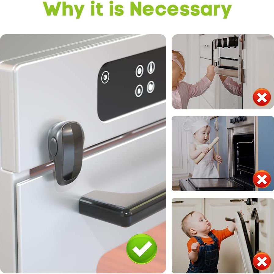 Cerradura de Seguridad para Horno SAFELON - Doble Botón, Negro