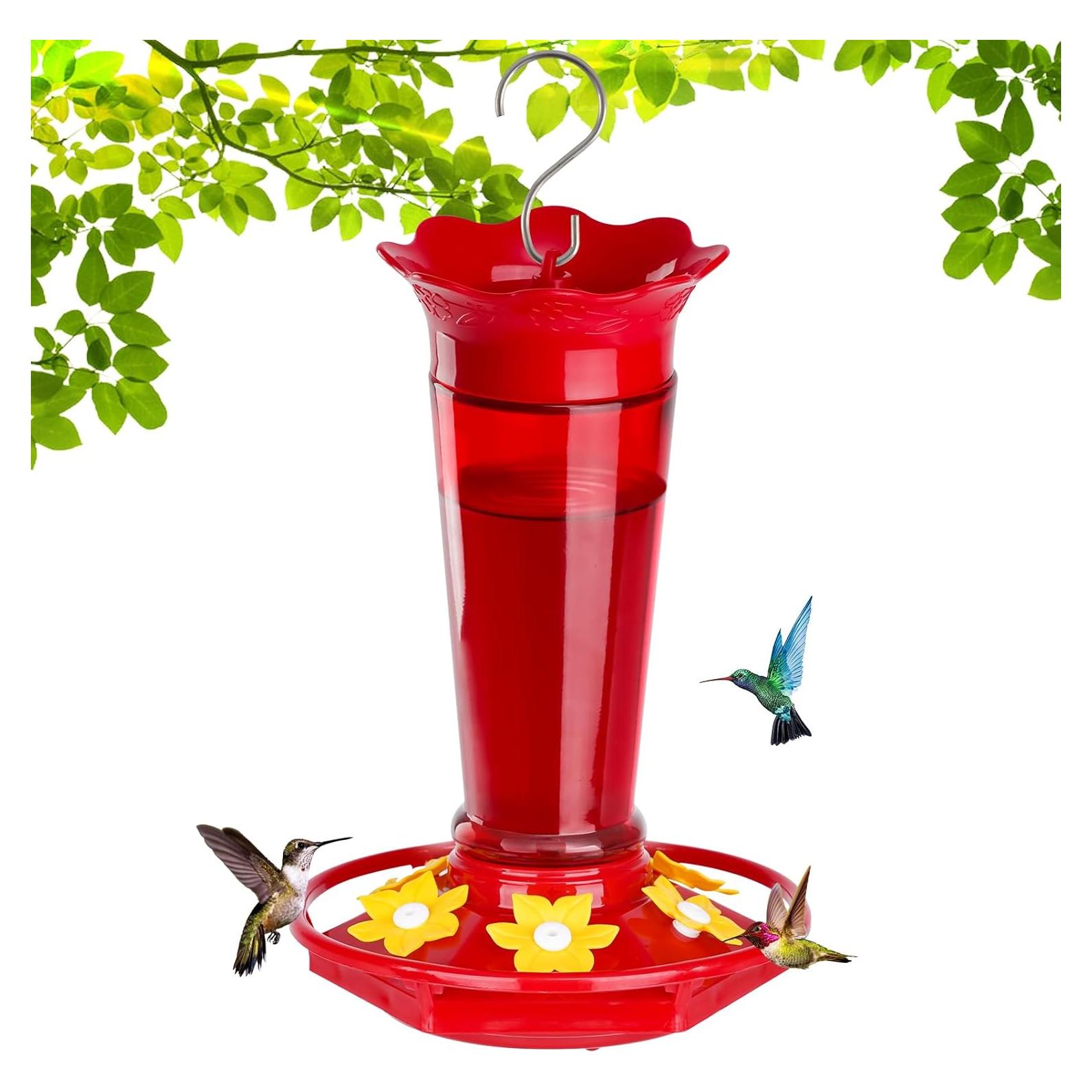 Alimentador de Colibríes Gbekery de Vidrio 0.28L Rojo Colgante