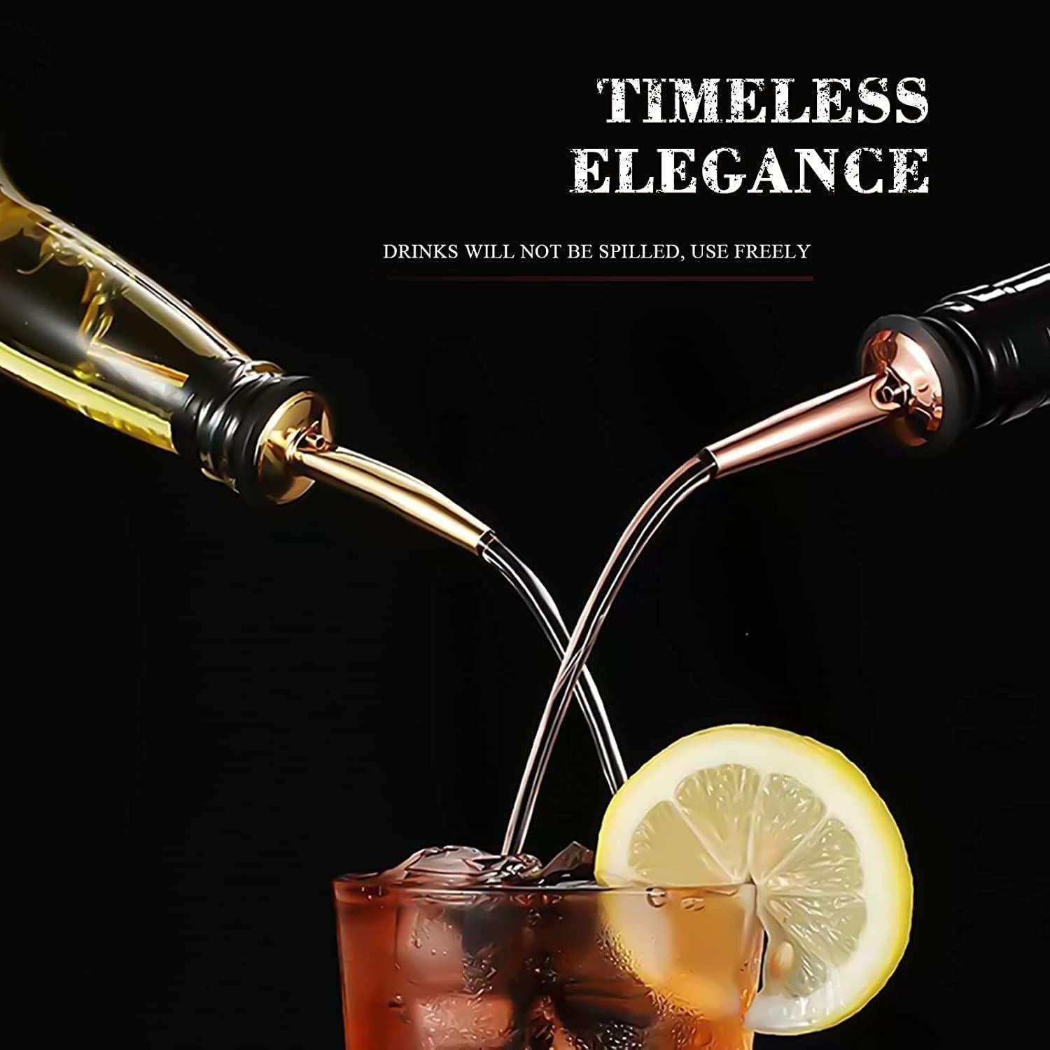 Pafusen 6 Vertedores de Botellas de Licor Acero Inoxidable Dorado