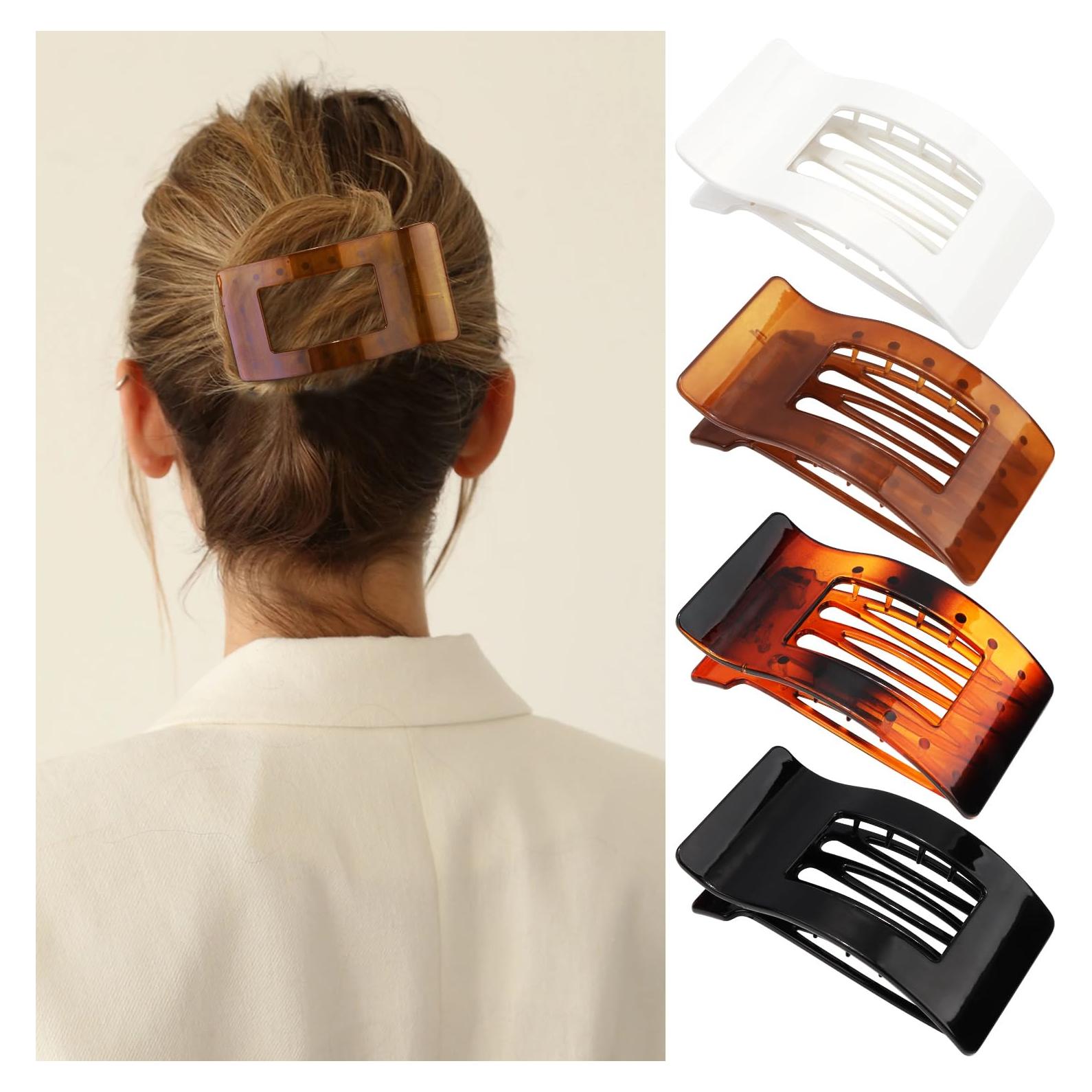 Clips de Pelo Planos Velscrun Ámbar 8.4 cm Antideslizantes