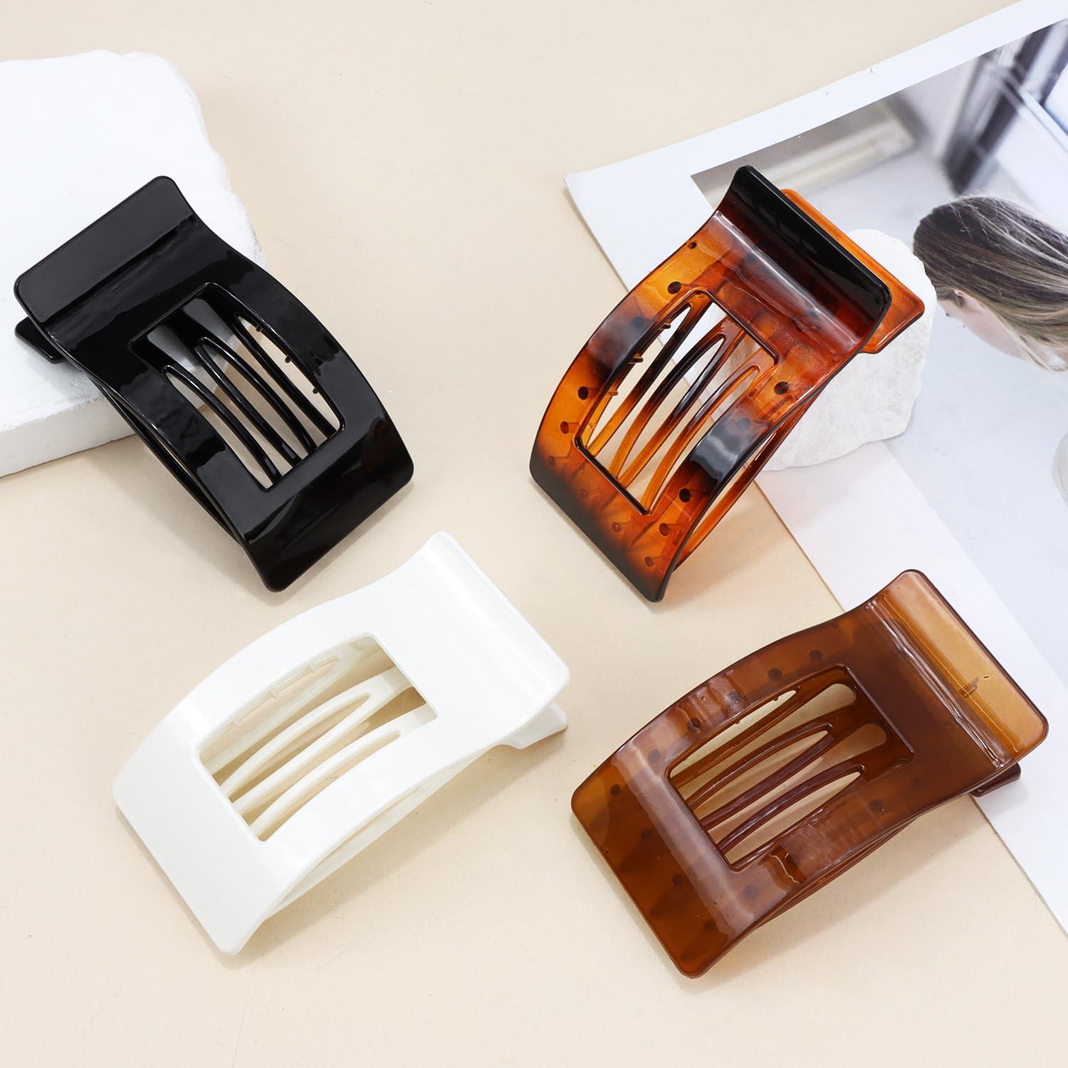 Clips de Pelo Planos Velscrun Ámbar 8.4 cm Antideslizantes