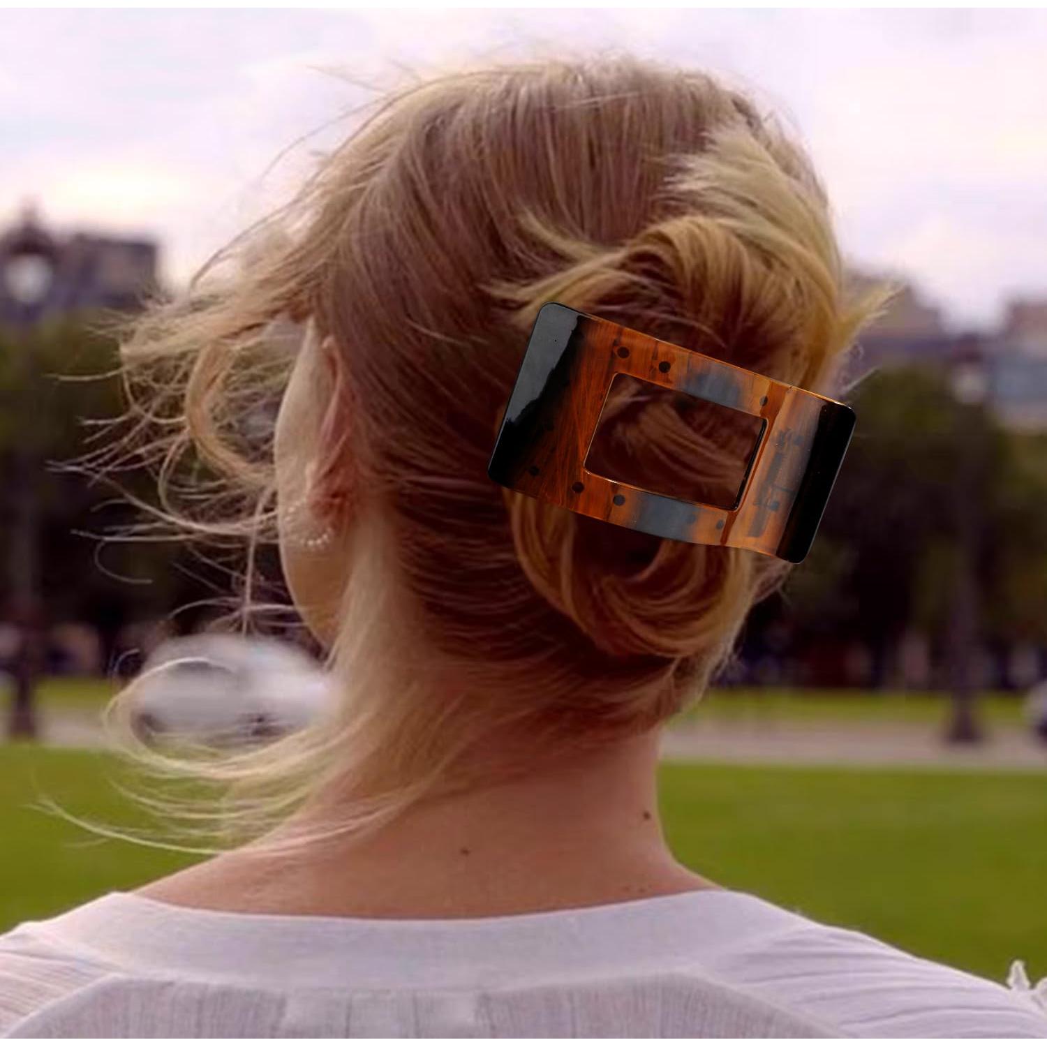 Clips de Pelo Planos Velscrun Ámbar 8.4 cm Antideslizantes